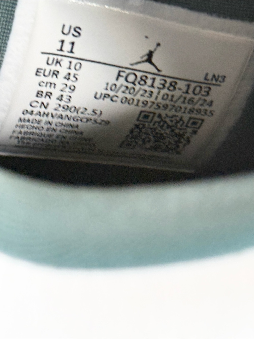 AUTHENTIC Jordan 4 Retro Oxidized Green size 11 FQ8138-103 2023 PRE-OWNED - Picture 8 of 8
